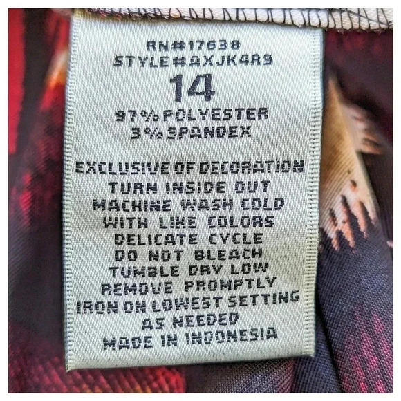 Abstract Stretch Sheath Dress Size 14 - Picture 8 of 8